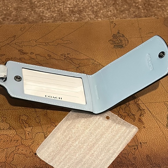 COACH POWDER BLUE Luggage Tag. NEW - Picture 1 of 7